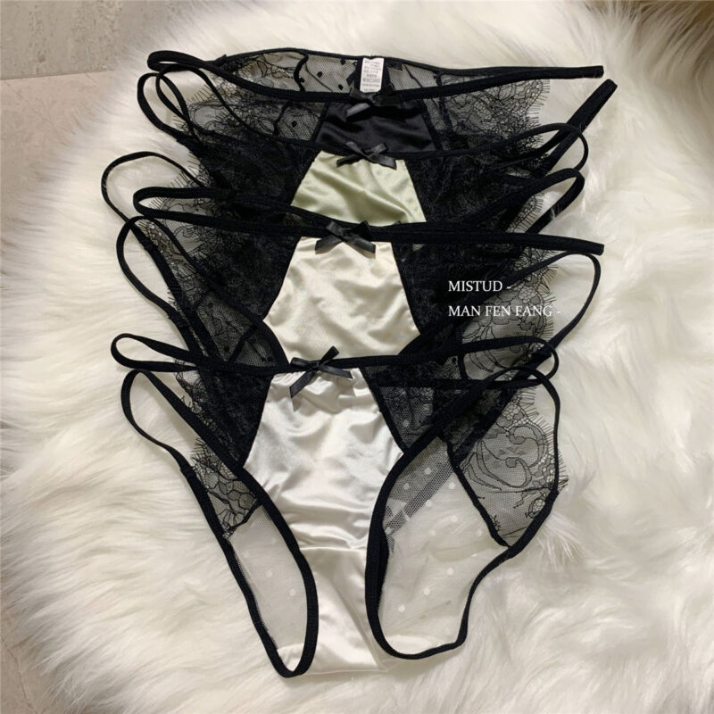 SILKEEN LACEY STRIP THONG PANTY