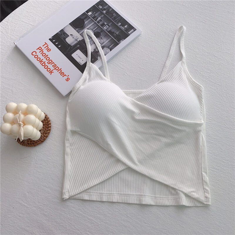 SILKEEN CRISSCROSS PADDED CROP TOP