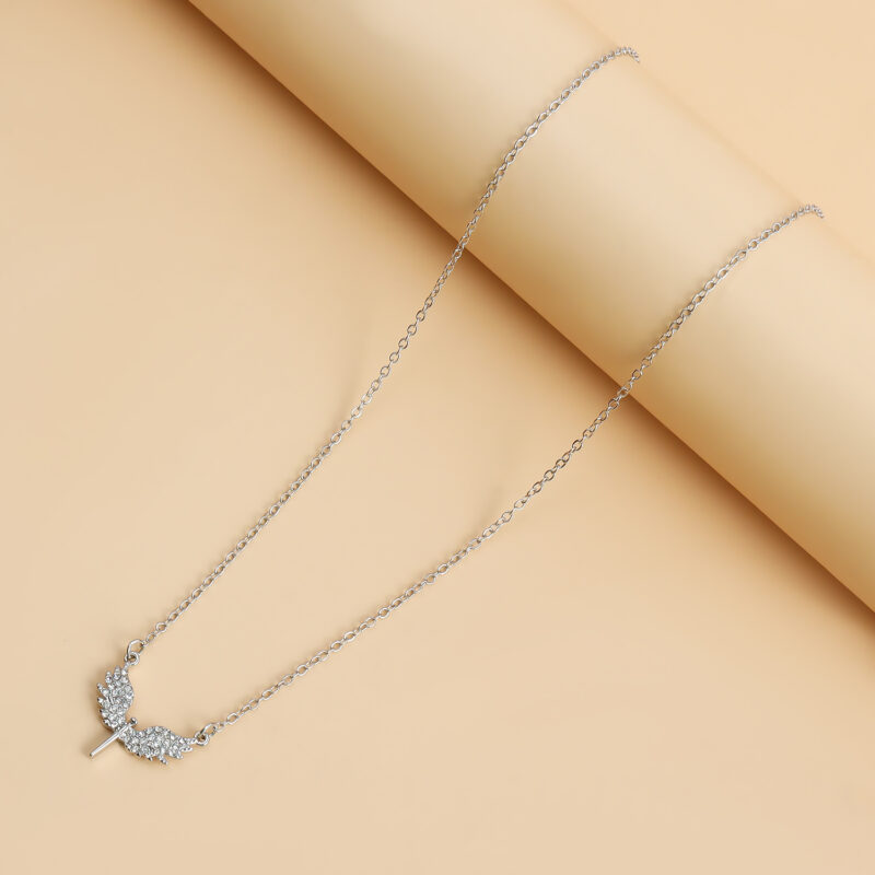SWIRLUXE SILVER ANGEL WINGS NECKLACE